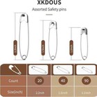 Safety Pins - 150 Pcs Assorted Sizes Silver Pins Bulk - Small   Large Heavy Duty