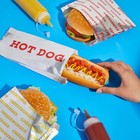 300-pcs Disposable Paper Hot Dog Holders And Hamburger Wrappers  3 Designs 