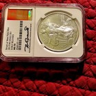 2017-w Silver Eagle  Ngc Early Release Ms70 Hand Signed Kenneth Bressett