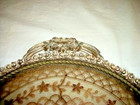 Antique Bronze Filigree Lace Vanity Tray Roses Silver Gold Victorian Petite 1900