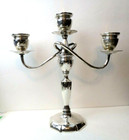 950 Sterling Silver Japanese 3 Light Candelabra 11 5  Tall Artistic Well Made
