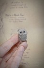 Needle Felted Baby Owlet Miniature     Collectible Animal Figurine  Bird Gift