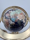 Blue Ocean Gold Tone 3- Leg Table Stand Gem Mop Gemstone World Map Globe