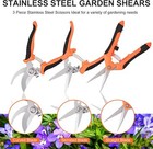 3 Pcs Garden Shears Stainless Steel Gardening Scissors Pruning Shears For Garden