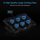 Laptop Cooling Pad W Led Lights 6 Quiet Laptop Fans 5 Heights Phone Holder New