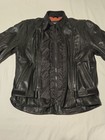 Harley Davidson Classic Fxrg Black Leather Motorcycle Jacket Men s Large Heavy 