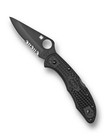 Spyderco Delica 4 Knife C11psbbk Black Combo Edge Vg-10 Blade Black Frn Handle