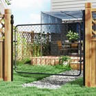 Chain Link Fence Gate  Galvanized Steel Garden Gate  Black