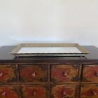 Vintage Mirrored Vanity Tray stand Brass Tone Perfume Bottles Barware Bar 22   