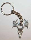 Buck Skull 13pt  Fine Pewter Keychain Key Chain Ring Fob Usa Made