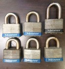 Vintage Master Lock Padlocks Lot Of 6 Laminated Steel No 5 Untested No Keys 