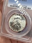 1954 D Franklin 90  Silver Half Dollar Ms64 Pcgs 