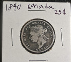 1890-h Canada Twenty Five Cents Quarter Victoria Very Fine Xf Coin