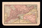 Tiny Antique Ontario Canada Map Very Small Map 1885 Miniature Map  3294