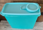 Tupperware Snack Storage Square Container - Cereal Keeper - Turquoise - Vintage