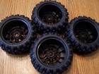 Fit Traxxas 1 10 Maxx Ultimate Sledgehammer Tires   Black Chrome 2 8 Wheels 17mm