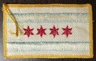 Chicago Flag Patch Gold Border Cpd Cfd Uniform Sleeve 3 5x2 25   in Nos 