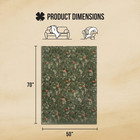 Wild Flower Plush Flannel Blanket Soft Cozy Throw Green