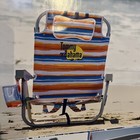 Lot Of 2 Tommy Bahama 5 Position Folding Backpack Beach Chair Red Stripe New