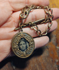 Antique Civil War Era Mourning Pocket Watch Fob Tintype Daughter   Jesus   Hair
