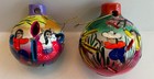 2 Talavera Mexican Ball Ornament Christmas Mexican Folk Art Ceramic Hand Painted