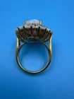 3 20ct Oval Cut Genuine Fire Opal Cluster Engagement Ring 14k Yellow Gold Plated