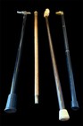 Lot Of  Four Vintage Walking Sticks W  Decorative Toppers Owl  Brass  Bird   Dog