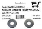  25   M8 Stainless Steel Fender Washer Din9021 8mm Metric Large Od Washer A2