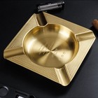 Vintage Brass Cigar Ashtray 4 Slots Large Heavy Duty Ash Tray For Home Club Desk