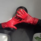 Vintage Adrienne Vittadini Cherry Red Leather Gloves Cashmere Wool Lined Size M