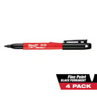 Milwaukee 48-22-3104 Inkzall Point Marker  Fine  Black  4-pack