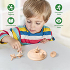 Wodi Wooden Spinning Tops For Kids  6pcs Unfinished Diy Wooden Toys With Base  S