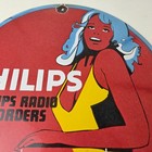 Vintage Philips Radio Sign - Stereo Recorder Porcelain Gas Service Sales Sign