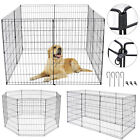 36 Inch 8 Panels Dog Playpen Crate Fence Pet Play Pen Exercise Puppy Kennel Cage