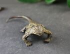 Brass Lizard Animal Statue Small Sculpture Tabletop Figurine Home Decor Gifts