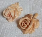 Antique Victorian Carved Rose Flower Natural Brooch Pin And Pendant  Vintage 