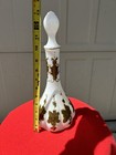 Antique 1800   s Barber Bottle Milk Glass With Gold Gilding