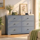 Dresser For Bedroom With 6 Drawer Wood Chest Of Drawers Cabinet Storage W handle