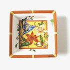 Hermes Paris Mini Tray Siesta 8cm Flower Butterfly Square Porcelain With Box