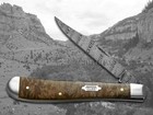 Case Xx Slimline Trapper Damascus Steel Natural Maple Burl 15096 Pocket Knife