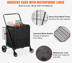 Carrito De Compras Plegable Para Hacer Mercado Grande 330 Lbs Con Ruedas Grandes