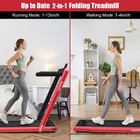 Costway 2 25hp 2 In 1 Folding Treadmill Jogging Machine W app Control Speaker