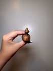 Vintage Miniature Duck Decoy Figurine Hand Carved Wooden Warm Folk Art Rustic