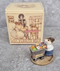 Retired Rare Wee Forest Folk Wff Market Mouse Shopping Cart M-150 Free Us Ship