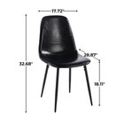 Pvc Dining Chair Set Of 4 Modern Black Chairs For Kitchen  Home Office  Or Cafe