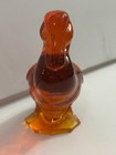 Rare Vintage Fostoria Art Glass Orange Duck Tucked Bill 4-1 2 