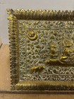 Antique Early 20th Century Indian Embossed Brass Tray  Plaque