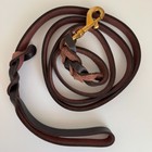 6ft Brown Leather Dog Leash Braided Heavy Duty Pet Lead Brass Clip New Open Box