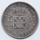 1882 Portuguese India 1 2 Rupia -  920 Silver