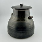 Carol Bethune Colorado Stoneware Lidded Jar Lug Handles Signed Mcm 1960s Vintage